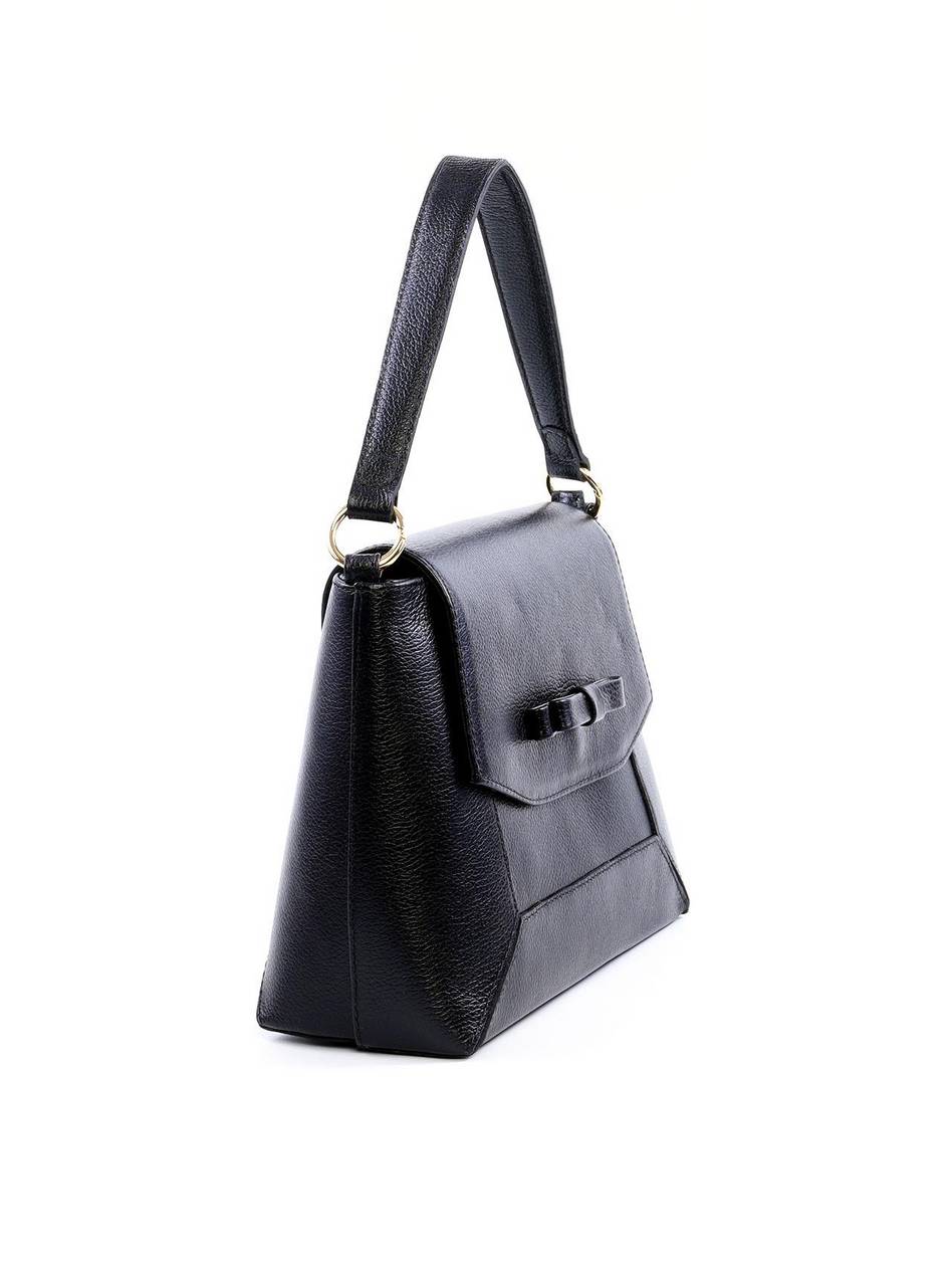 Bolsa Satchel de Mão com Detalhes em Costura - Preta BSI-6075 - PR