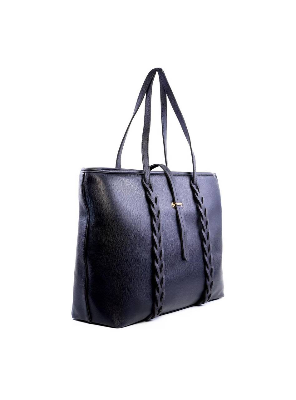 Bolsa Shopper com Trança e Passador - Preto BSI-6255 - PR