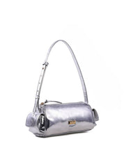 Bolsa Baguete Pequena com Bolsos Laterais - Prata BSI-6447 - PT