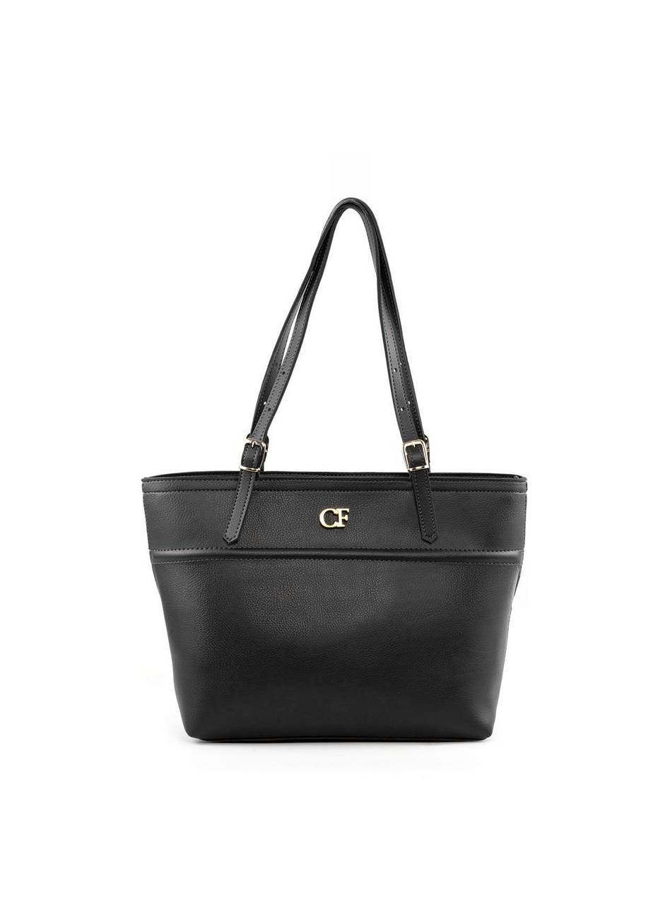 Bolsa Shopper Detalhe Costura e Alça Fivelas - Preta BSI-6376 - PR