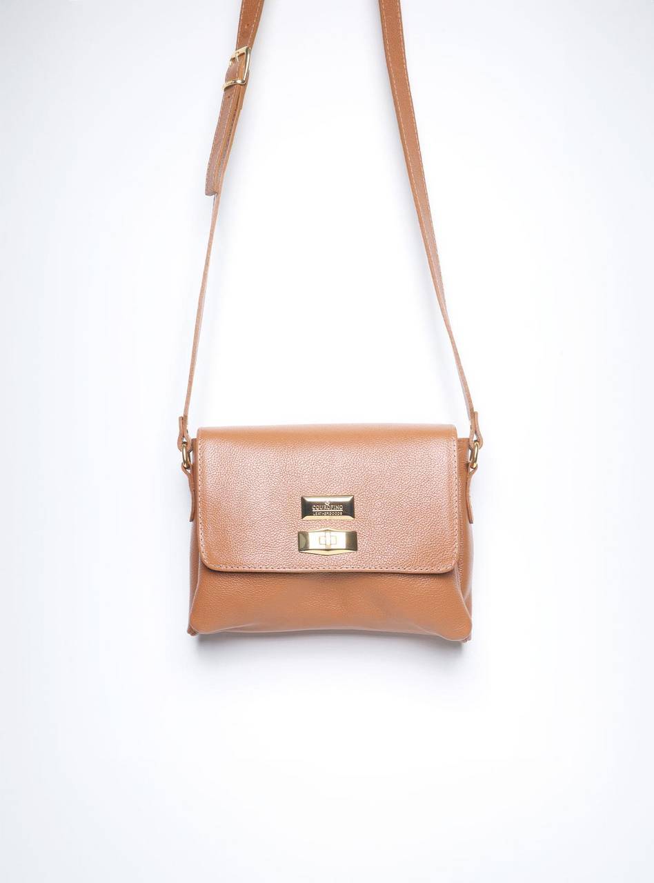 Bolsa Saddle Pequena Couro Alça Regulável Castor BSI-5739 - CS