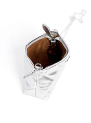 Bolsa Clutch Transversal em Metalassê - Prata BSI-6288 - PT