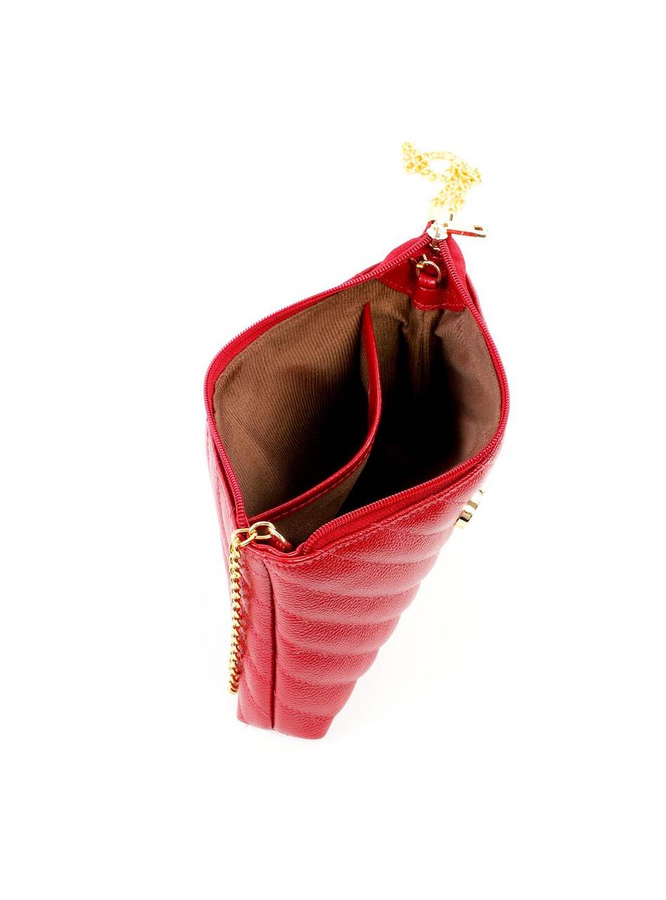 Bolsa Clutch em Matelassê com Alça de Corrente - Vermelha BSI-6270 - VE