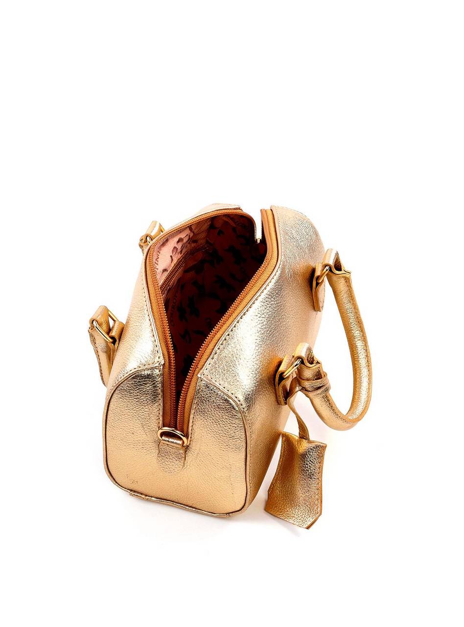 Bolsa Baú com Alça Dupla e Charm - Ouro BSI-6059 - AU