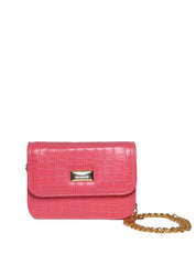Bolsa Saddle Pequena Estruturada Alça Transversal Pink BSI-5724 - PK