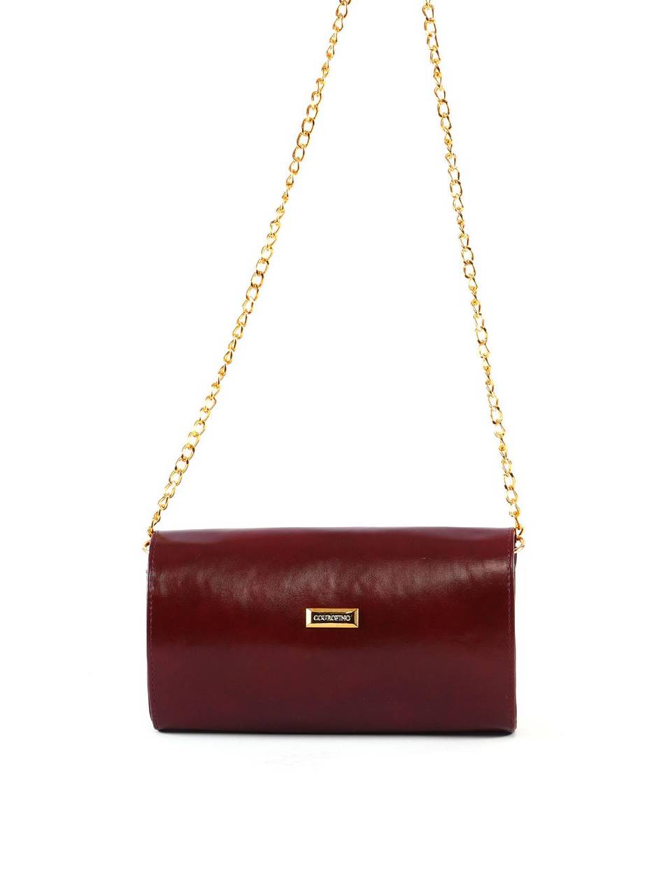 Bolsa Clutch com Pedraria - Vinho BSI-6364 - VI