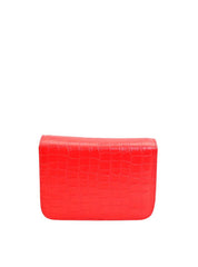 Bolsa Saddle Pequena Estruturada Alça Transversal Vermelha BSI-5724 - VE