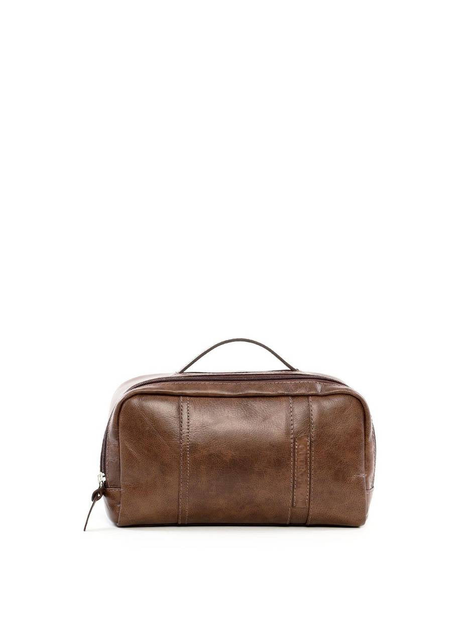 Necessaire Masculina Alça Mão Bolso Atrás Couro Cacau NSI-108 - CA