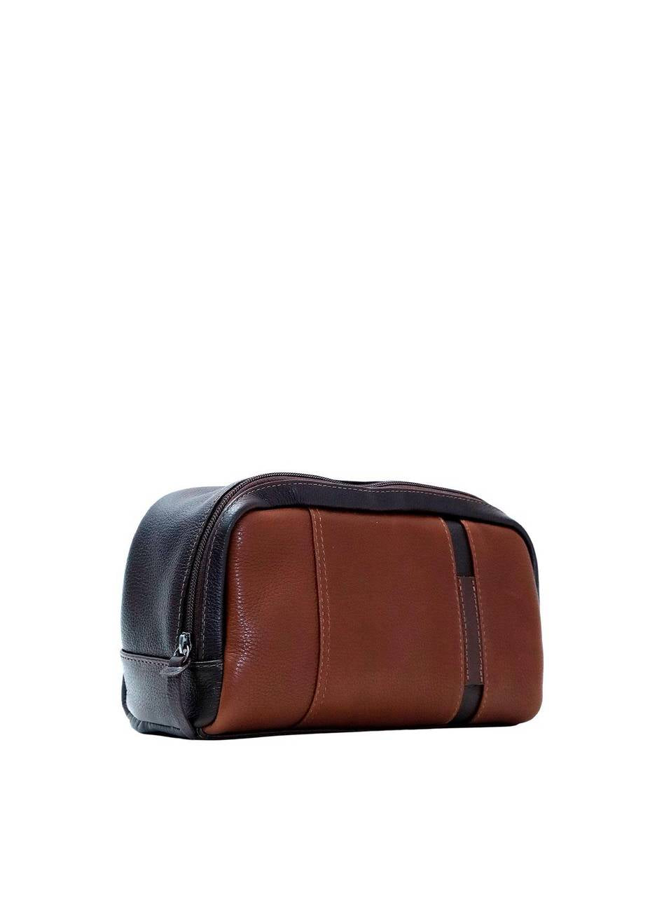 Necessaire Masculina Alça Mão Bolso Atrás Couro Cacau NSI-108 - CA