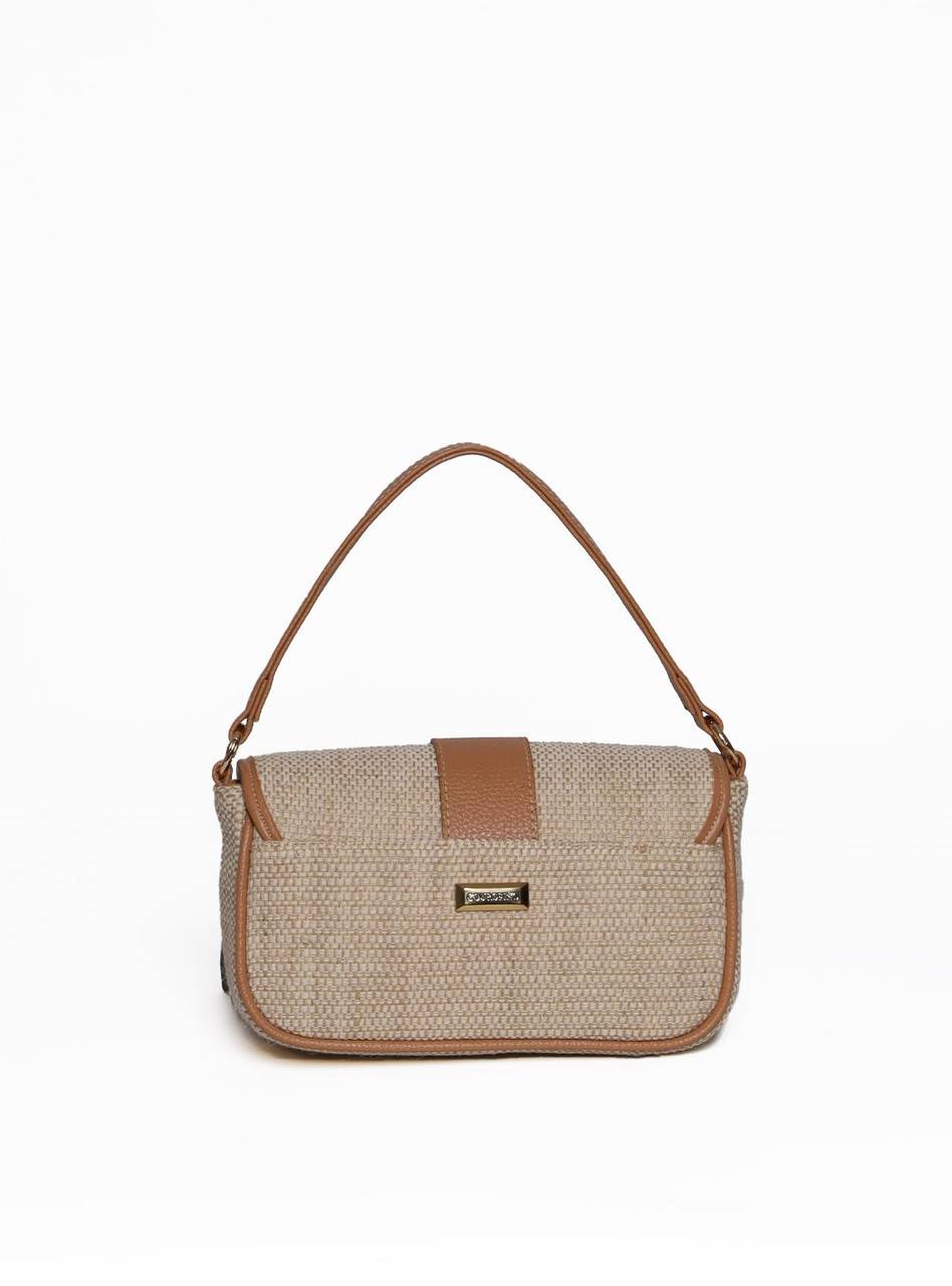 Bolsa Satchel de Mão em Palha Nude  BSI-5986 - NU