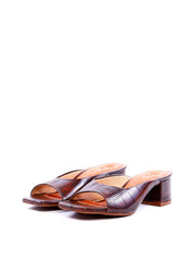 Tamanco com Salto Bloco Maxi Croco - Cacau SDI-11985 - CA