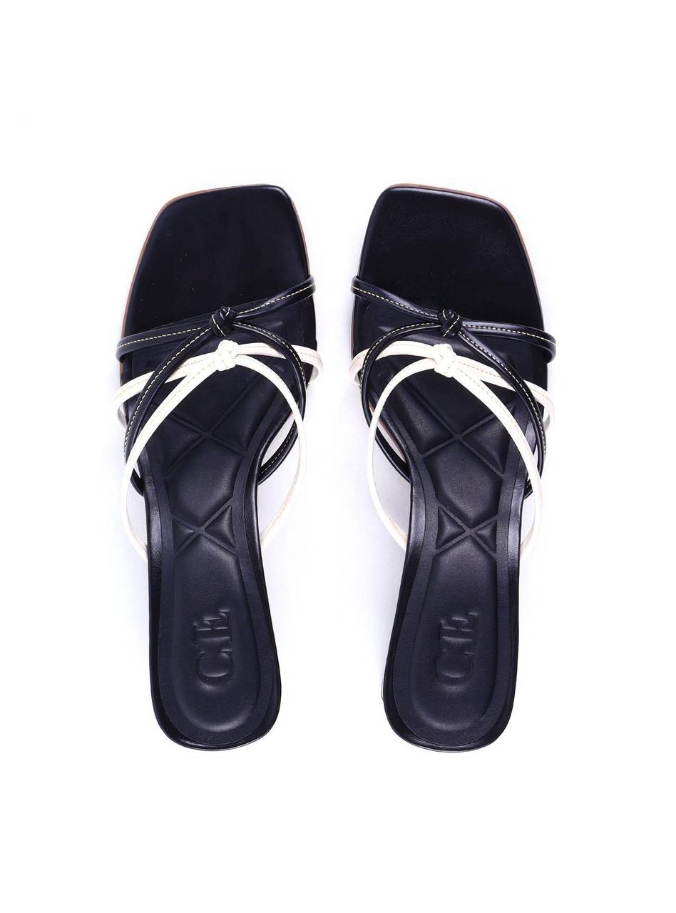 Tamanco de Salto Bloco com Tiras Finas - Preta SDI-12021 - PR