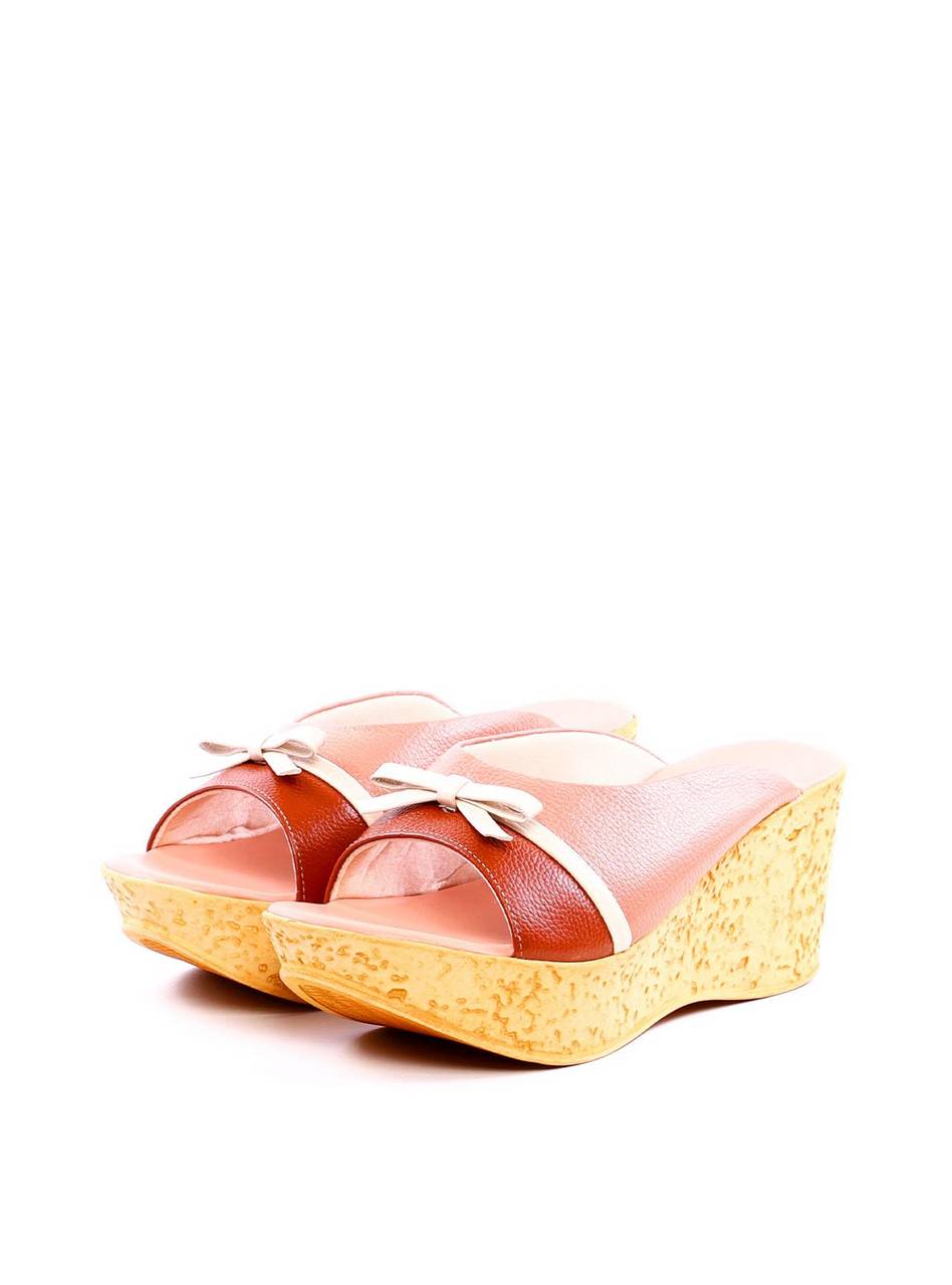 Tamanco Plataforma com Tira Larga e Laço - Castor e Nude SDI-11950- CSN