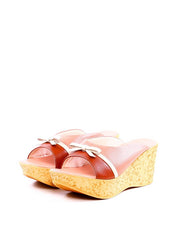 Tamanco Plataforma com Tira Larga e Laço - Castor e Nude SDI-11950- CSN