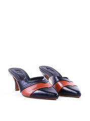 Mule Salto Fino com Recorte Geométrico - Preta SDI-12023 - PR