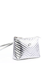 Bolsa Clutch com Detalhe de Costura - Prata BSI-6317 - PT