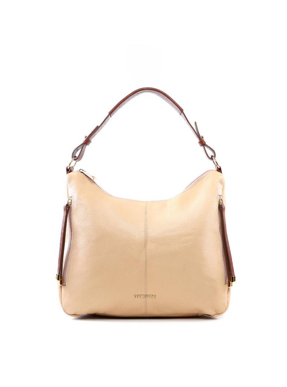 Bolsa Hobo Grande com Bolsos Frontais - Nude BSI-6468 - NU