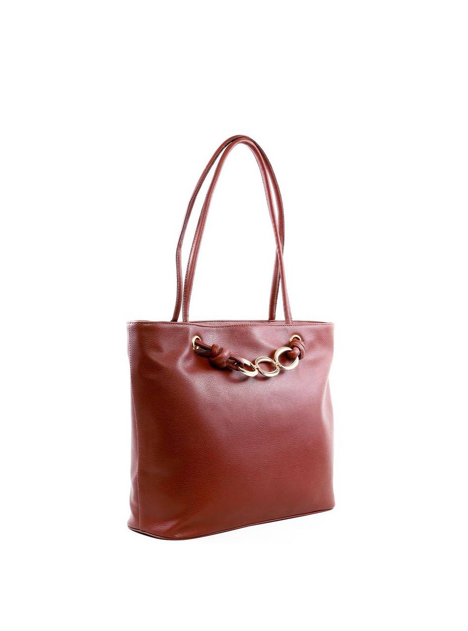 Bolsa Tote Tiracolo com Elos - Cacau BSI-6289 - CA