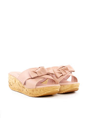 Tamanco Anabela de Cortiça com Laço - Nude SDI-12179 - NU