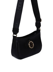 Bolsa Hobo Transversal com Bag Charm - Preta BSI-5977 - PR