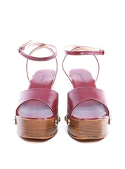 Sandália salto Plataforma com Detalhes Laterais - Vinho SDI-11763 - VI