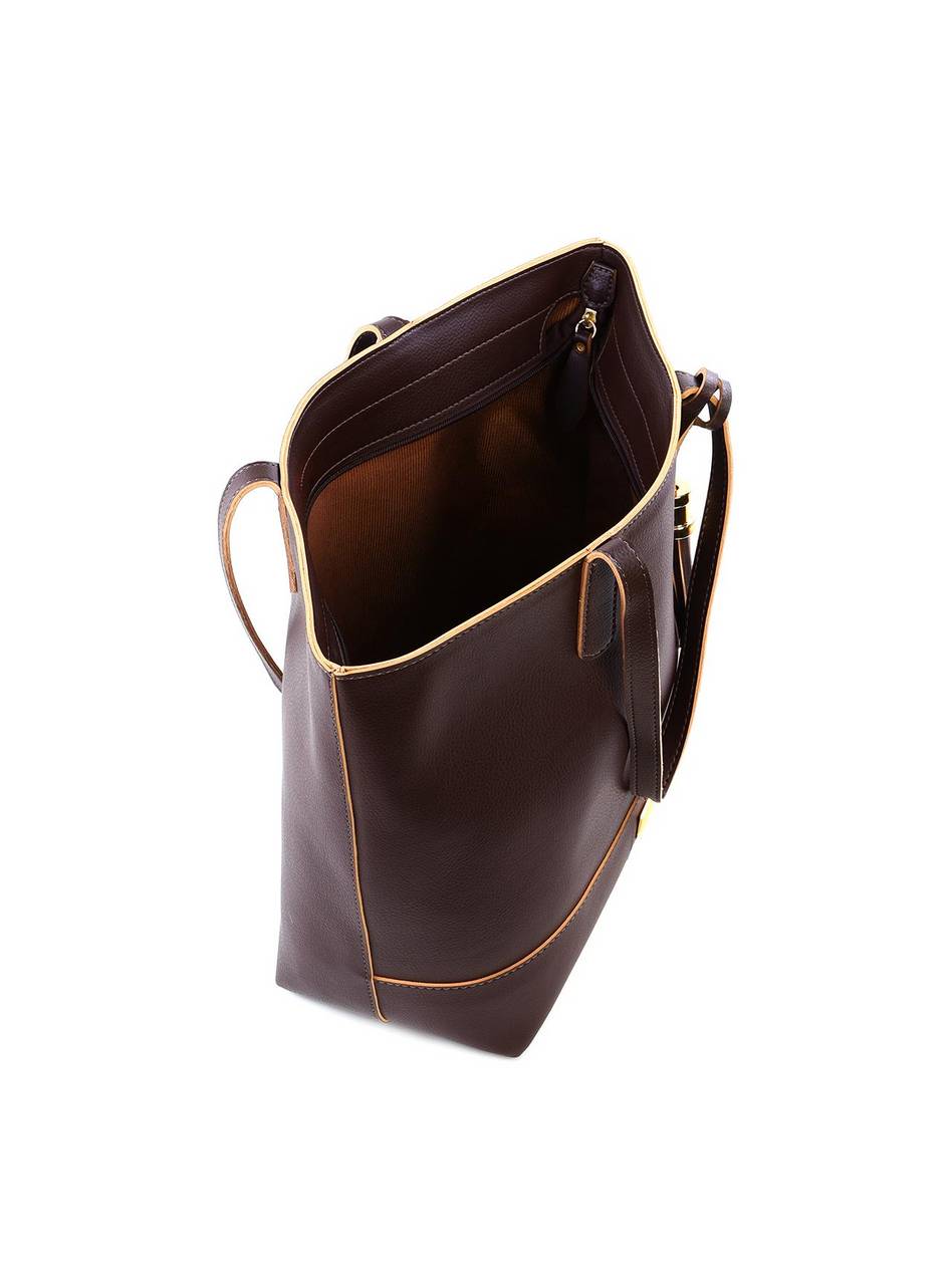 Bolsa Shopper Grande com Costura e Barbicacho - Cacau BSI-6215 - CA