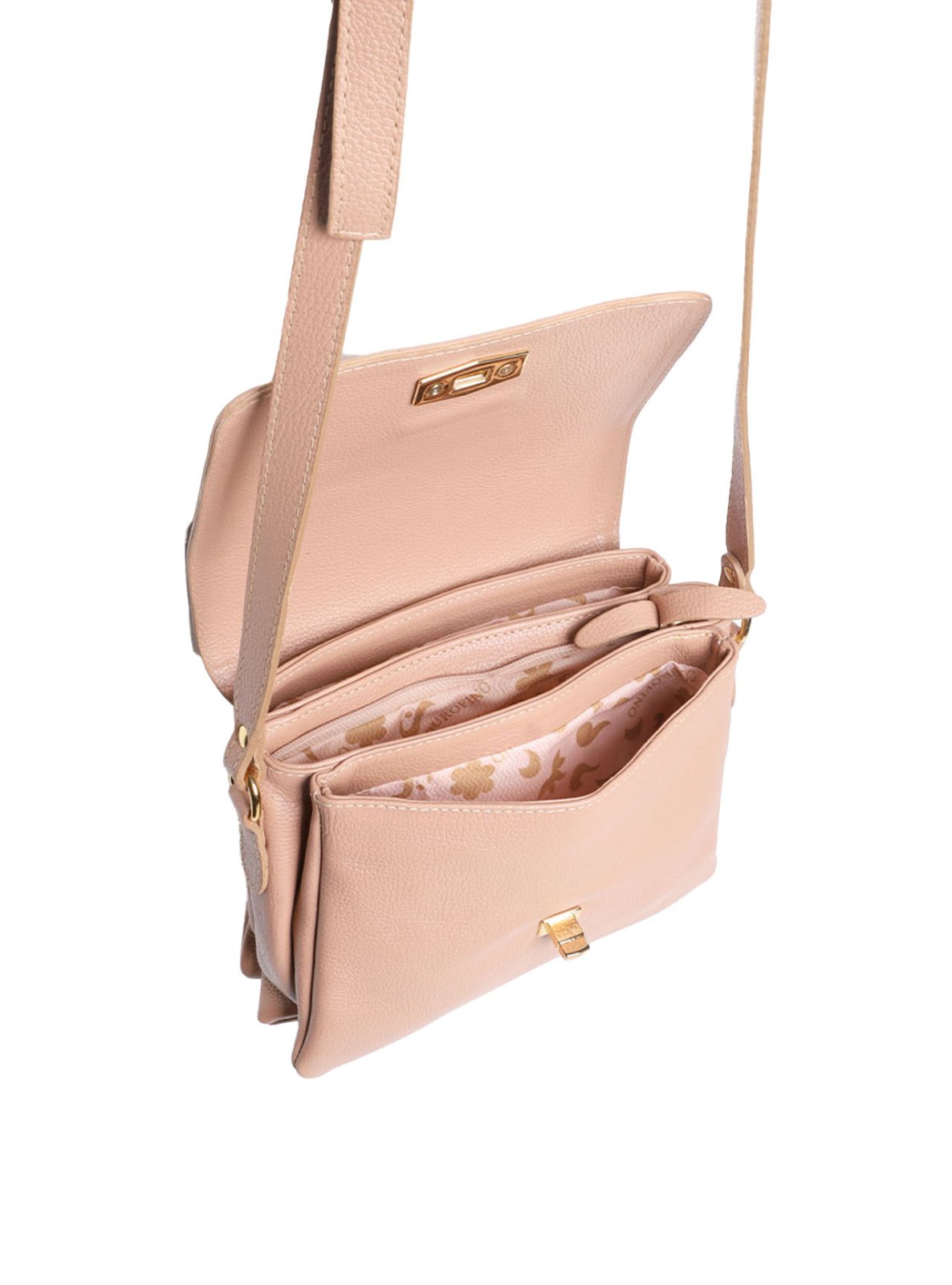 Bolsa Saddle Pequena Couro Alça Regulável Nude BSI-5739 - NU
