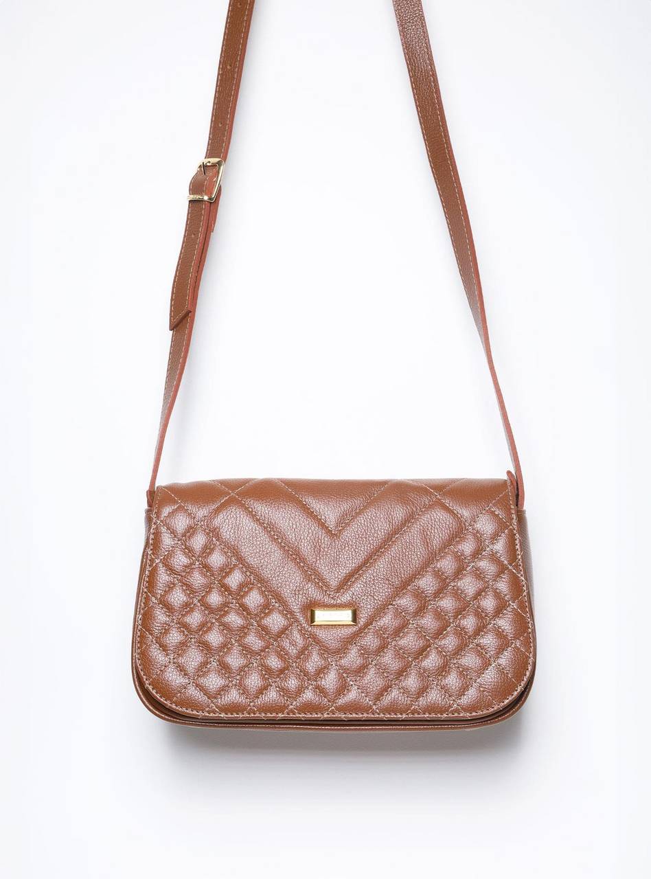 Bolsa Saddle Couro Pequena Transversal - Castor BSI-5837 - CS