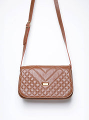 Bolsa Saddle Couro Pequena Transversal - Castor BSI-5837 - CS
