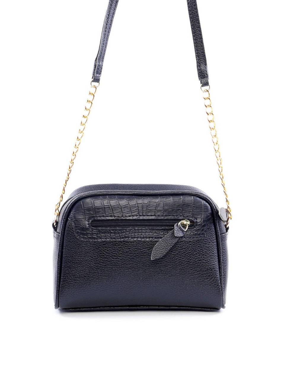 Bolsa Baú Transversal com Costuras - Preta BSI-6106 - PR