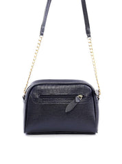 Bolsa Baú Transversal com Costuras - Preta BSI-6106 - PR