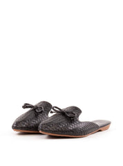 Mule Bico Fino Tressê Enfeite Laço - Preta SDI-12061 - PR