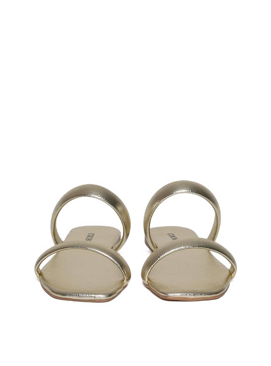 Sandália Feminina Rasteira Duas Tiras - Ouro SDI-11620 - AU