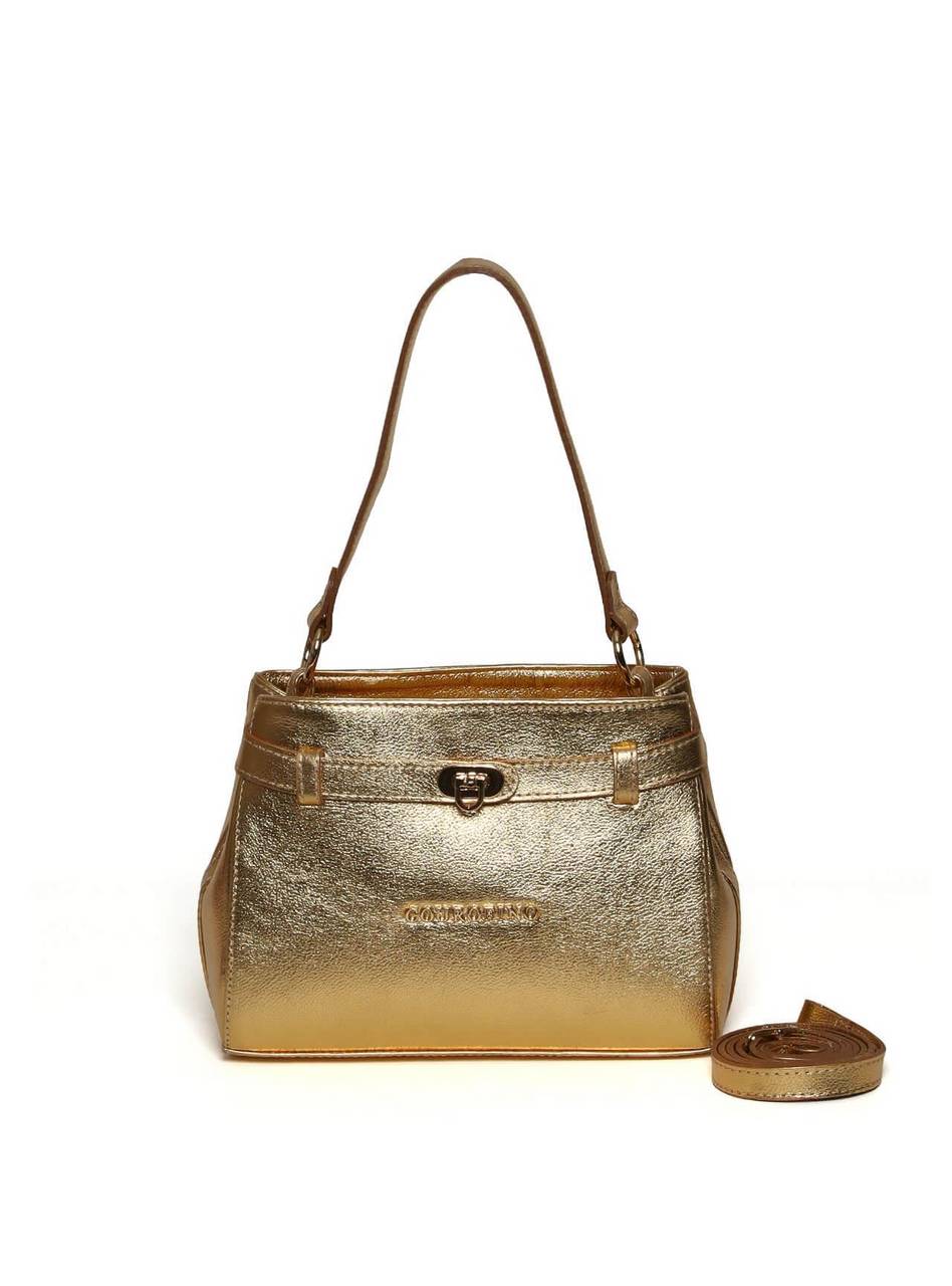Bolsa Tote Detalhe de Cinto com Fecho Giratório - Ouro BSI-5992 - AU