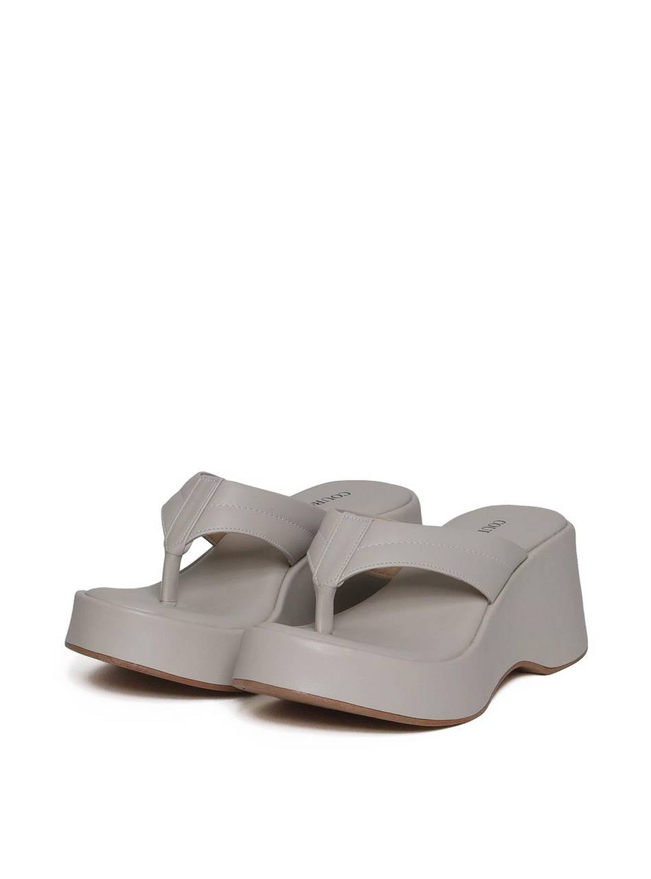 Tamanco Plataforma de Dedo com Detalhes de Costura - Cinza SDI-11663 - CZ