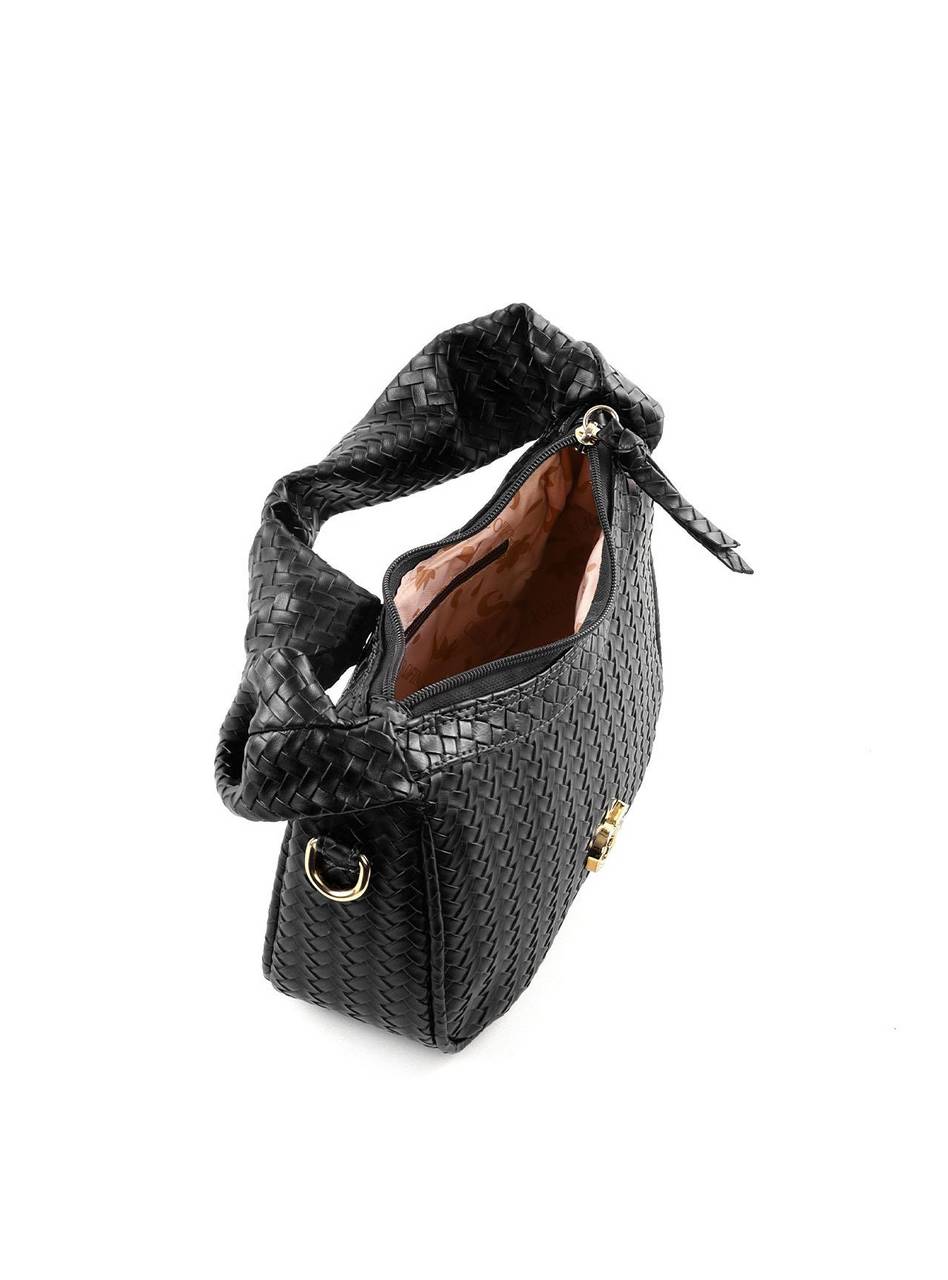 Bolsa Hobo Tressê com Nó na Alça - Preta BSI-6395 - PR