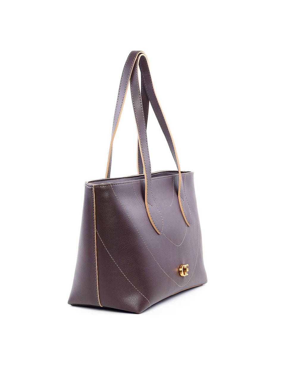 Bolsa Shopper Tiracolo Lisa em Sintético com Costuras - Cacau BSI-6184 - CA