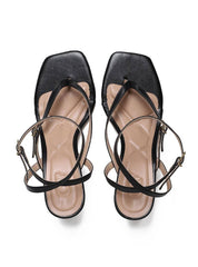 Sandália Feminina Couro Salto Fino - Preta   SDI-11648 - PR