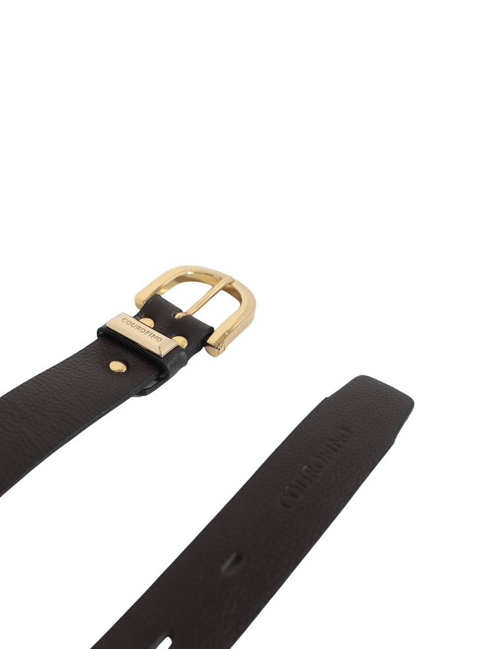 Cinto Feminino Social Espessura Media Liso Couro Preto CTI-925 - PR