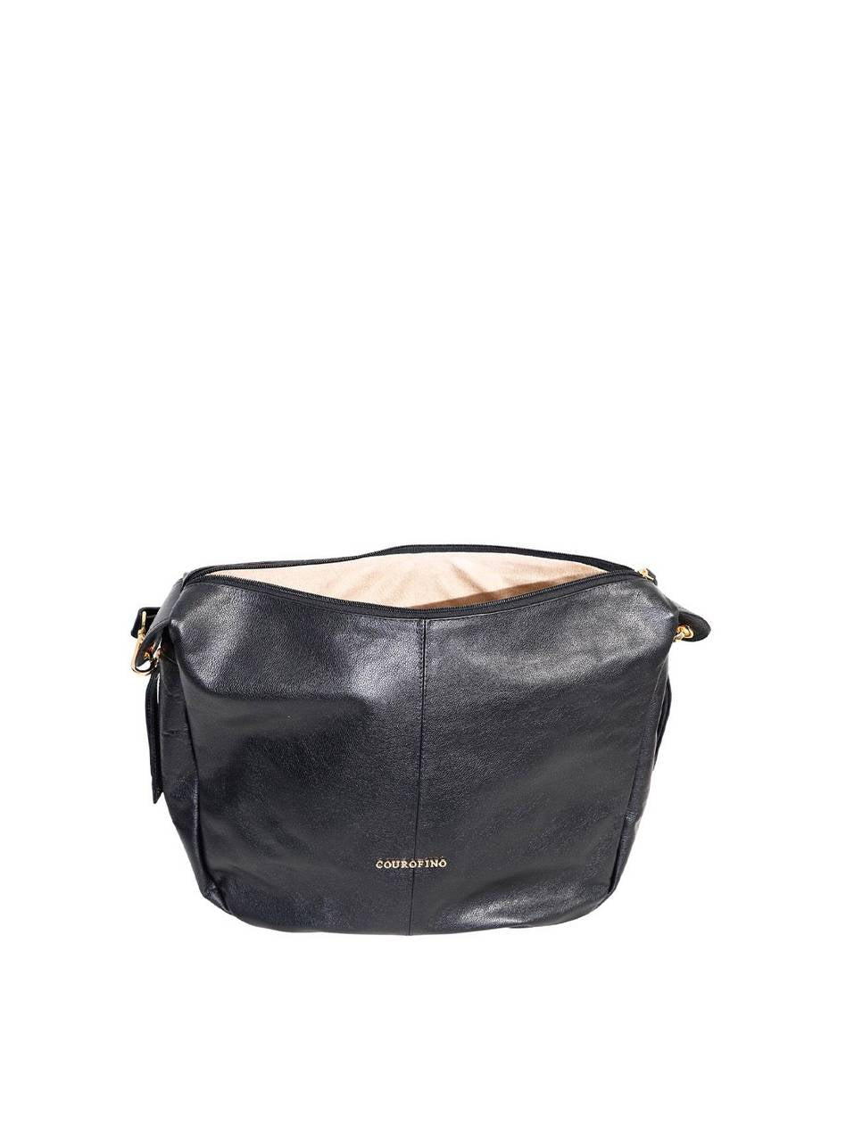 Bolsa Feminina Hobo Tiracolo Couro Preta BSI-5704 - PR