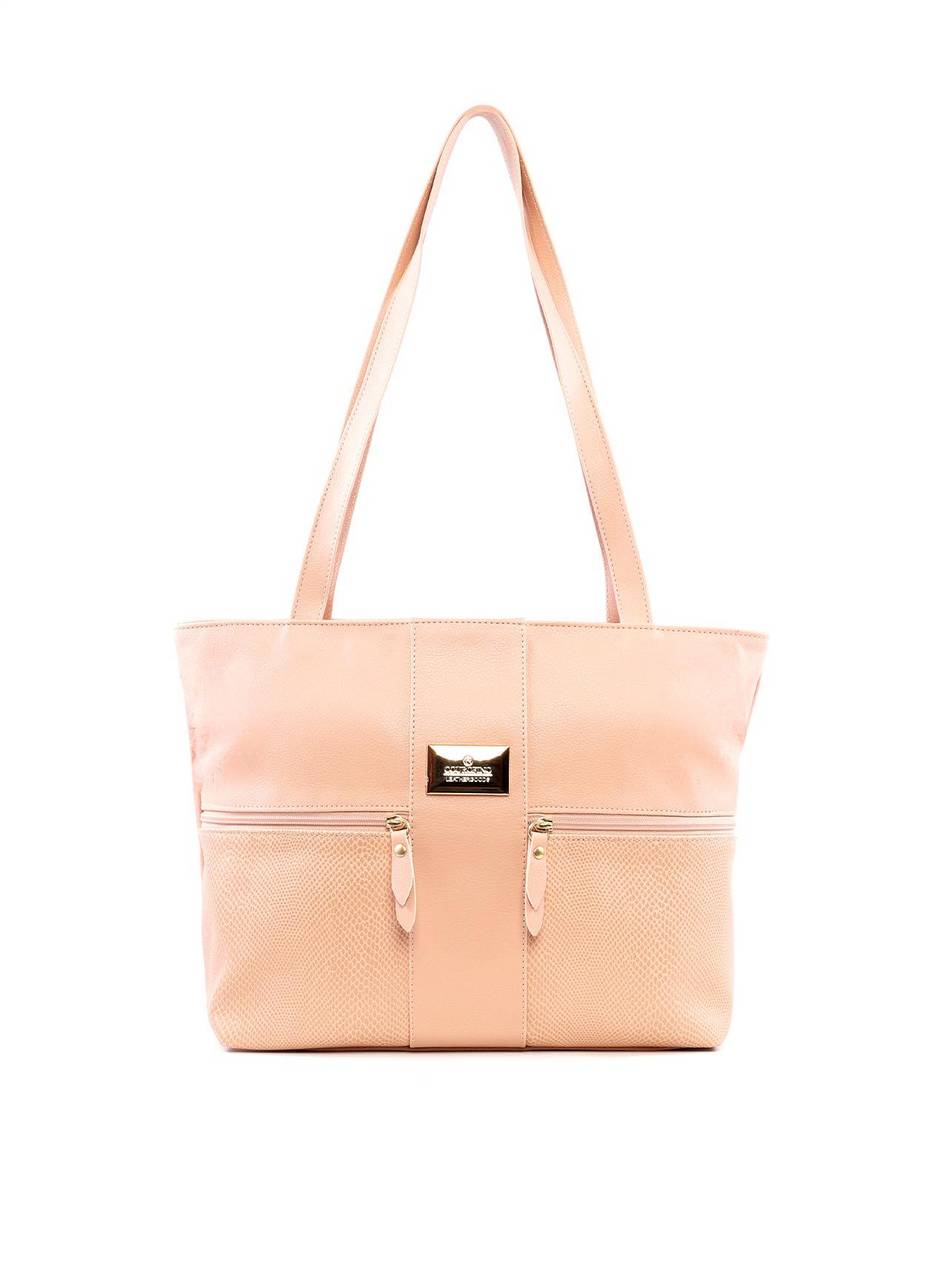 Bolsa Shopper com Dois Bolsos Frontais - Nude BSI-6222 - NU