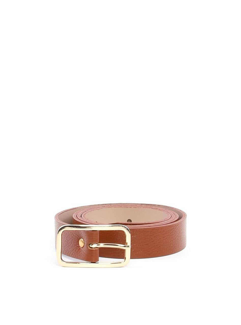 Cinto Feminino em Couro com Fivela Retangular - Castor 1.1820000988 - CS