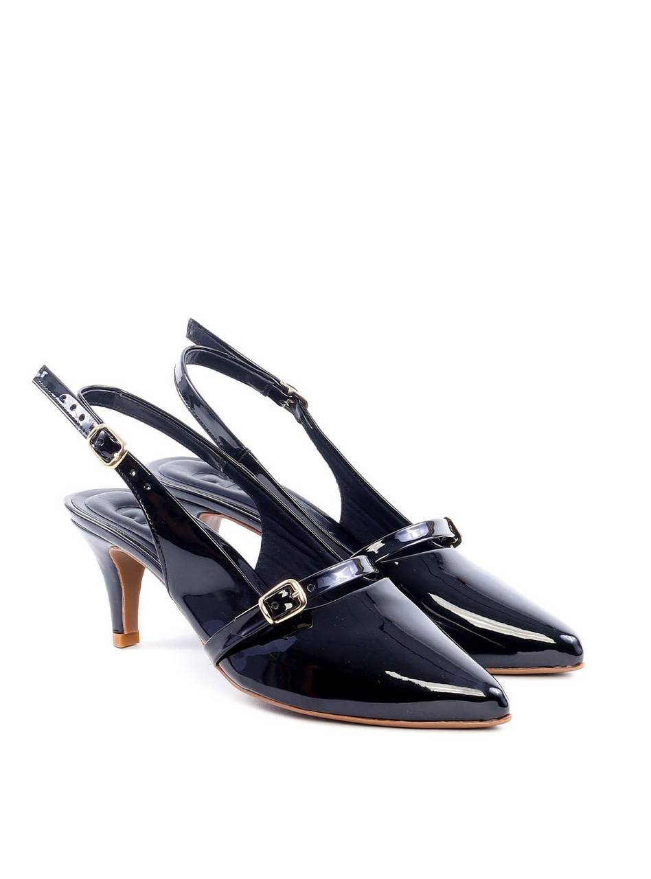 Scarpin Slingback Salto Kitten e Fivelas - Preta SDI-11759 - PR