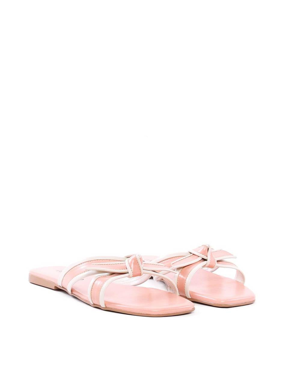 Sandália Rasteira com Laço - Rosa SDI-12176 - RS