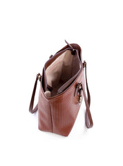 Bolsa Shopper em Tressê com Big Charm Removível - Cacau BSI-6186 - CA
