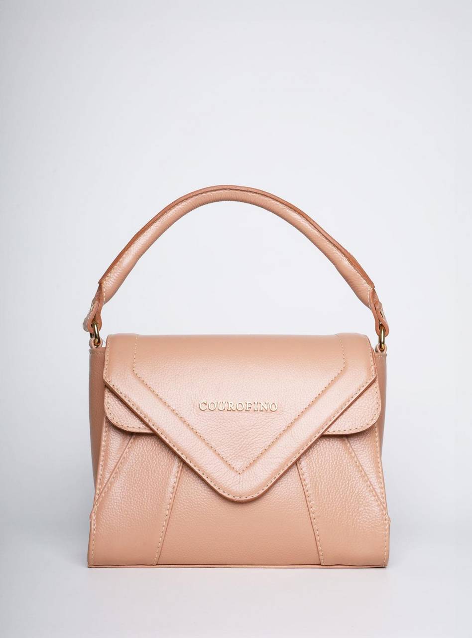 Bolsa Satchel Média Couro Tiracolo Nude BSI-5820 - NU