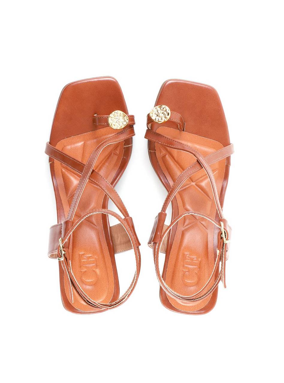 Sandália Salto Bloco com Tiras Cruzadas - Castor SDI-11905 - CS