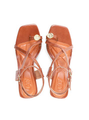 Sandália Salto Bloco com Tiras Cruzadas - Castor SDI-11905 - CS