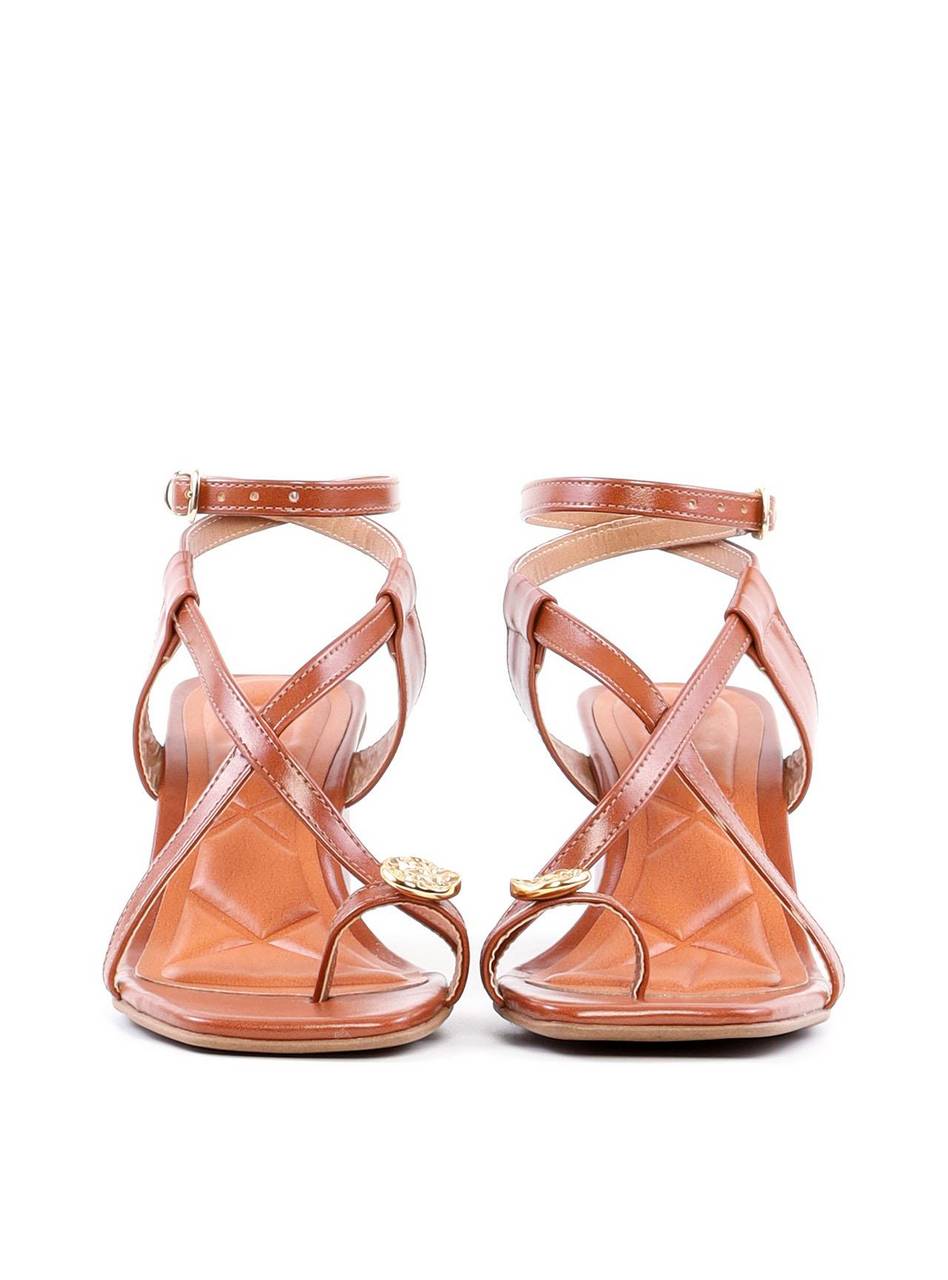 Sandália Salto Bloco com Tiras Cruzadas - Castor SDI-11905 - CS