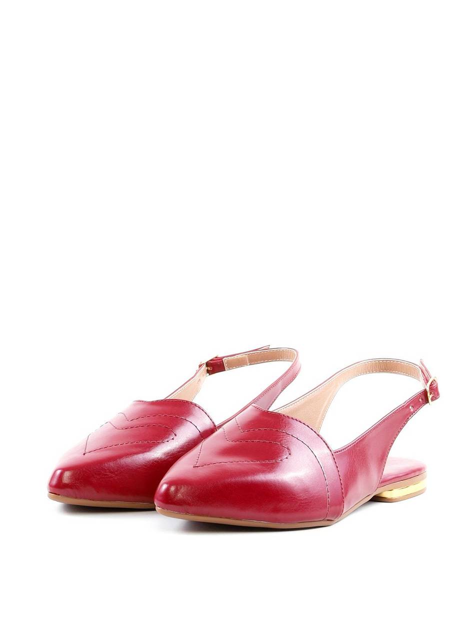 Sapatilha Slingback com Costura de Coração - Vermelha SDI-12079 - VE